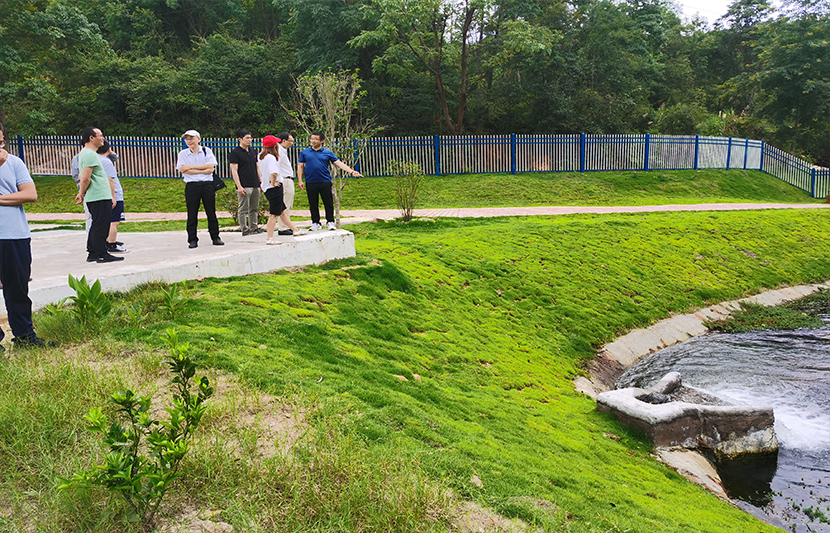 挺進環(huán)保|中科院南土所和江西理工大學(xué)科研團隊一行蒞臨挺進環(huán)保定南上下營稀土尾水處理站考察調(diào)研